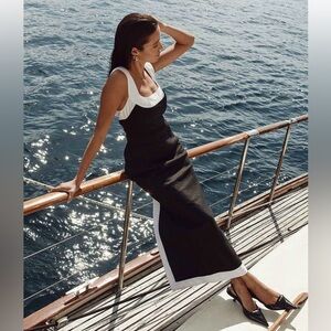 NWT DISSH Carter Black Linen Midi Dress